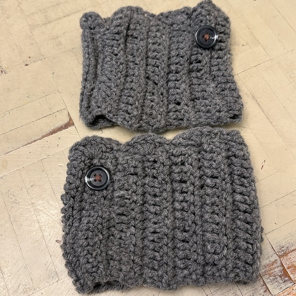 Hand crocheted boot cuffs - Picture 2 of 3